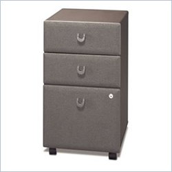 Bush Furniture Series A 3 Drawer Mobile Wood File Storage Cabinet in Dove Gray and Taupe
