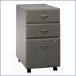 ADD TO YOUR SET: Bush Series A 3 Drawer Vertical Mobile Filing Storage Cabinet in White Spectrum and Pewter