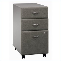 Bush Furniture Series A 3 Drawer Vertical Mobile Filing Storage Cabinet in White Spectrum and Pewter