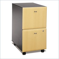 Bush Furniture Series A 2 Drawer Vertical Mobile Wood File Cabinet in Beech and Grey