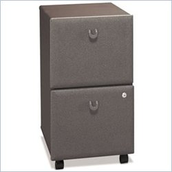 Bush Furniture 2 Drawer Vertical Mobile Wood File Storage Cabinet in Dove Gray and Taupe by Bush