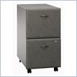 ADD TO YOUR SET: Bush Series A 2 Drawer Vertical Mobile Wood File Cabinet in White Spectrum and Pewter