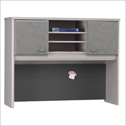 Bush Furniture White Spectrum and Pewter Advantage Series A 48 inch Hutch