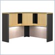 ADD TO YOUR SET: Bush Series A Wood Corner Hutch in Beech and Grey