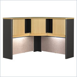 Bush Furniture Series A Wood Corner Hutch in Beech and Grey