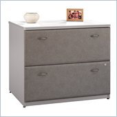Bush Furniture Series A 2 Drawer Lateral Wood File Storage Cabinet in White Spectrum and Pewter