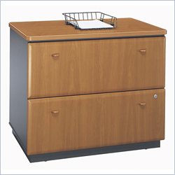 Bush Furniture Series A 2 Drawer Lateral Wood File Cabinet in Natural Cherry