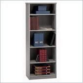 Bush White Spectrum and Pewter Advantage Series A 5 Shelf Bookcase