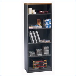 Bush Furniture Series A 5 Shelf 66H Wood Bookcase in Natural Cherry