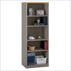 Bush Furniture Light Oak Advantage Series A 5 Shelf Bookcase