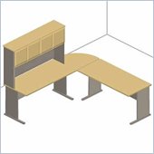 Bush White Spectrum and Pewter Advantage Series L-Shaped Desk