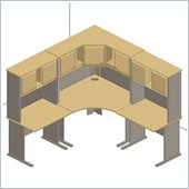 Bush Advantage 36 Corner Desk Set in White Spectrum and Pewter
