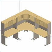 Bush Advantage Series Corner Desk Set in Beech and Grey