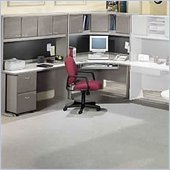 Bush Series A Corner Desk with Hutch in White Spectrum and Pewter