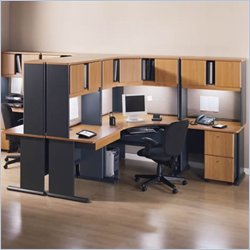 Bush Furniture Advantage Series Corner Computer Desk with Hutch Natural Cherry and Slate... by Bush