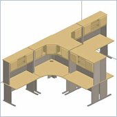 Bush Advantage Series Cubicle Office Set in White Spectrum and Pewter