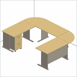 Bush Furniture Series A Hansen Cherry U-Shaped Desk