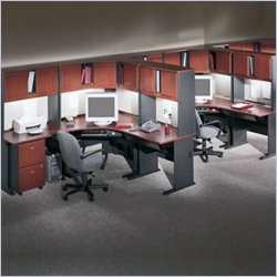 Bush Furniture Series A Hansen Cherry Corner Computer Office Suite