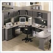 Bush Advantage Office Cubicle in White Spectrum and Pewter
