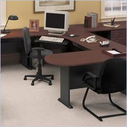 Bush Furniture Series A Hansen Cherry U-Shape Office Suite