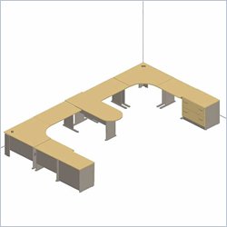 Bush Furniture Series A Beech and Grey Advantage Corner Office Cubicle