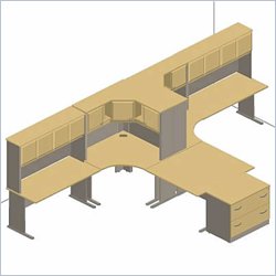 Bush Furniture Series A Natural Cherry and Slate Advantage Office Cubicle