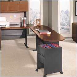 Bush Furniture Series A Left L-Shape Wood Desk Set with Hutch in Hansen Cherry
