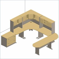 Bush Furniture Series A Hansen Cherry U-Shaped Workstation