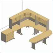 Bush Series A Hansen Cherry U-Shaped Workstation