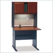Bush Series A Wood Office Cubicle with Hutch in Hansen Cherry