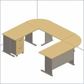 Bush Natural Cherry and Slate Advantage Series U-Shape Desk