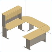 Bush Natural Cherry and Slate Advantage Series U-Shaped Desk with Hutch
