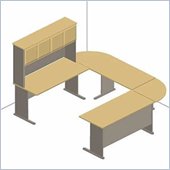 Bush Series A White Spectrum and Pewter Advantage U-Shaped Desk