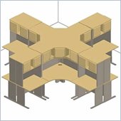 Bush Office Computer Desk Light Oak Advantage Series Cubicle Set