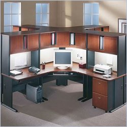 Bush Furniture Series A Hansen Cherry Corner Office Desk Cubicle Set