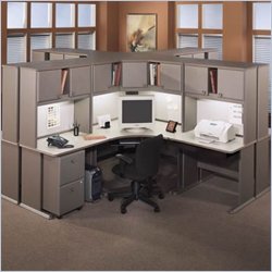 Bush Furniture Office Computer Desk Light Oak Advantage Series Cubicle Set by Bush
