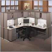 Bush Office Computer Desk Light Oak Advantage Series Cubicle Set