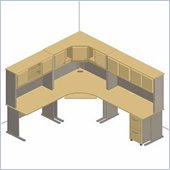 Bush White Spectrum and Pewter Advantage Series Corner Desk Set with Hutch