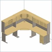 Bush Light Oak Advantage Series L-Shaped Corner Cubicle