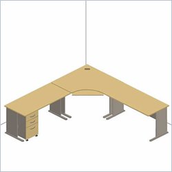 Bush Furniture Series A Natural Cherry and Slate Advantage Corner Desk