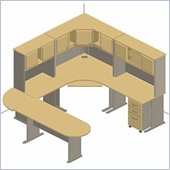 Bush Advantage Series U-Shape Office Suite in Beech and Grey