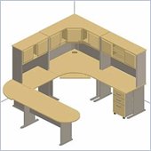 Bush Advantage Series U-Shape Office Suite in Natural Cherry and Slate