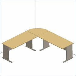 Bush Furniture Advantage Series L-Shaped Desk in Beech and Grey