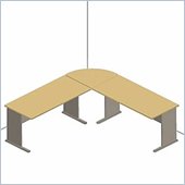 Bush Advantage Series L-Shaped Desk in Beech and Grey