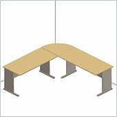Bush White Spectrum and Pewter Advantage Series Corner Desk