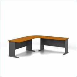 Bush Furniture Series A Natural Cherry L-Shaped Administrative Configuration
