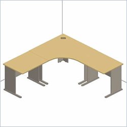 Bush Furniture A-Series Left L-Shape Office Suite in White Spectrum and Pewter