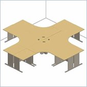 Bush Advantage Series Cubicle Desk Office Set in Light Oak