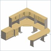 Bush Advantage Series U-Shape Office Suite in Beech and Grey
