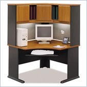 Bush Advantage Series Corner Wood Desk with Hutch in Natural Cherry